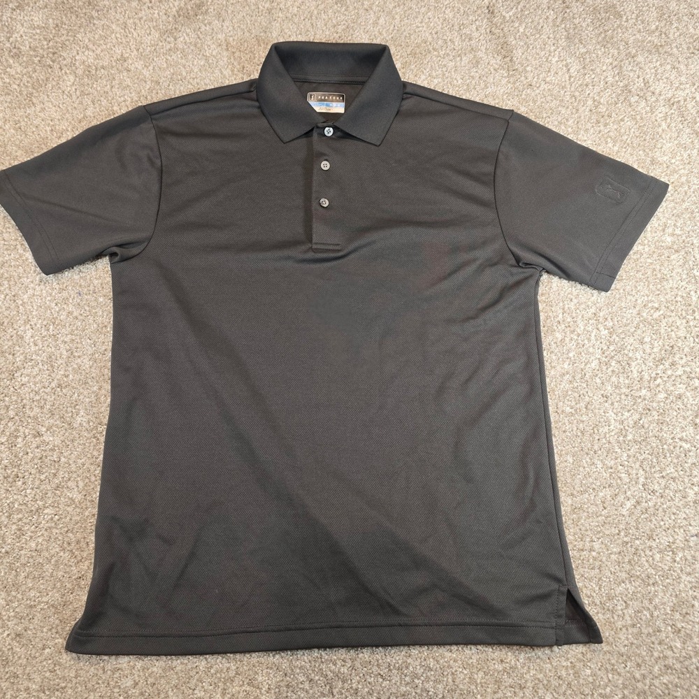 PGA Tour Airflux Mesh Polo Shirt Mens Medium Gray Short Sleeve Golf Top 0062